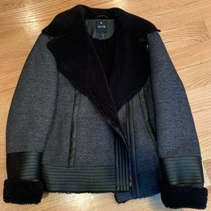 NIC+ZOE Grey/Black Faux Shearling Jacket